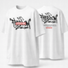 Womens White Oversized T-Shirt with Freedom Graffiti Print | Bold Streetwear Graphic Tee (Front & Back Print)