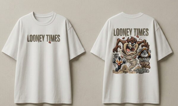 WWFOW_Looney_Times_1776158343596_t5vxrtoyqvr8qf3.jpg Womens Oversized White Graphic T-Shirt Back Print Casual Streetwear