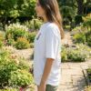 Womens Oversized White T-Shirt | Floral “Say Amour” Graphic Print | Loopknit 240 GSM Premium Heavy Fabric | Cute Aesthetic Streetwear T-Shirt for Women