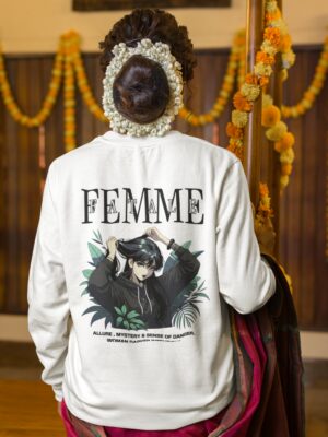 FEMME Graphic Sweatshirt for Women | Premium 300 GSM Fleece | Traditional Fusion Style | by giftspeaks