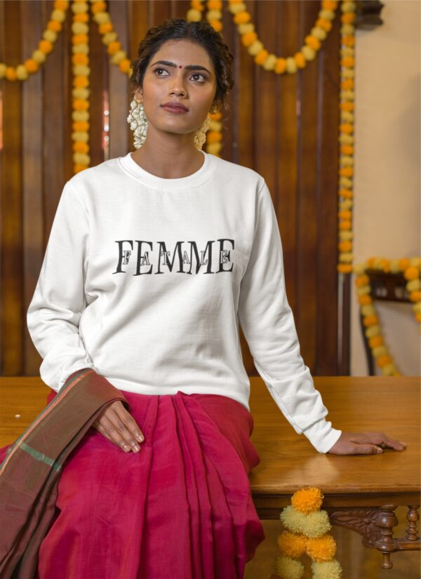 FEMME Graphic Sweatshirt for Women | Premium 300 GSM Fleece | Traditional Fusion Style | by giftspeaks