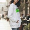 Kate Anime Graphic Sweatshirt for Women | White Regular Fit Sweatshirt | Back Print Anime Streetwear Design | Fleece 300 GSM | Giftspeaks