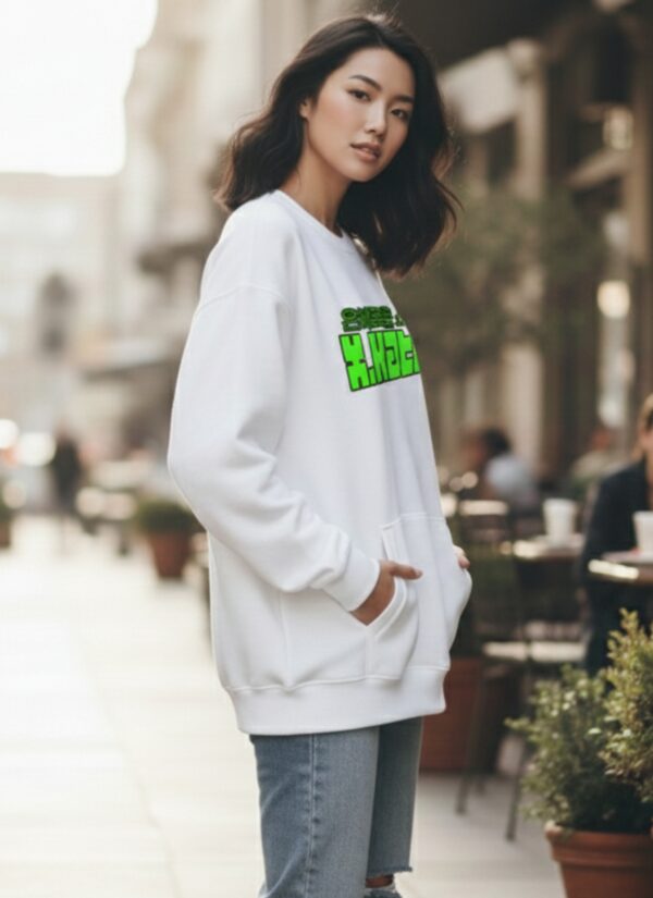 Kate Anime Graphic Sweatshirt for Women | White Regular Fit Sweatshirt | Back Print Anime Streetwear Design | Fleece 300 GSM | Giftspeaks