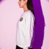 White Graphic Printed Women’s Sweatshirt with Ninja Cat Artwork | Premium Fleece Winter Sweatshirt for Women | Streetwear Aesthetic Casual Wear – GiftSpeaks