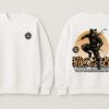 White Graphic Printed Women’s Sweatshirt with Ninja Cat Artwork | Premium Fleece Winter Sweatshirt for Women | Streetwear Aesthetic Casual Wear – GiftSpeaks