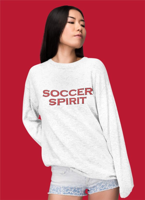 Soccer Spirit Anime Sweatshirt for Women | White Fleece Cotton 300 GSM Streetwear Crewneck