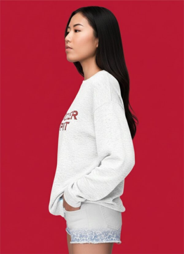 Soccer Spirit Anime Sweatshirt for Women | White Fleece Cotton 300 GSM Streetwear Crewneck