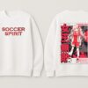 Soccer Spirit Anime Sweatshirt for Women | White Fleece Cotton 300 GSM Streetwear Crewneck