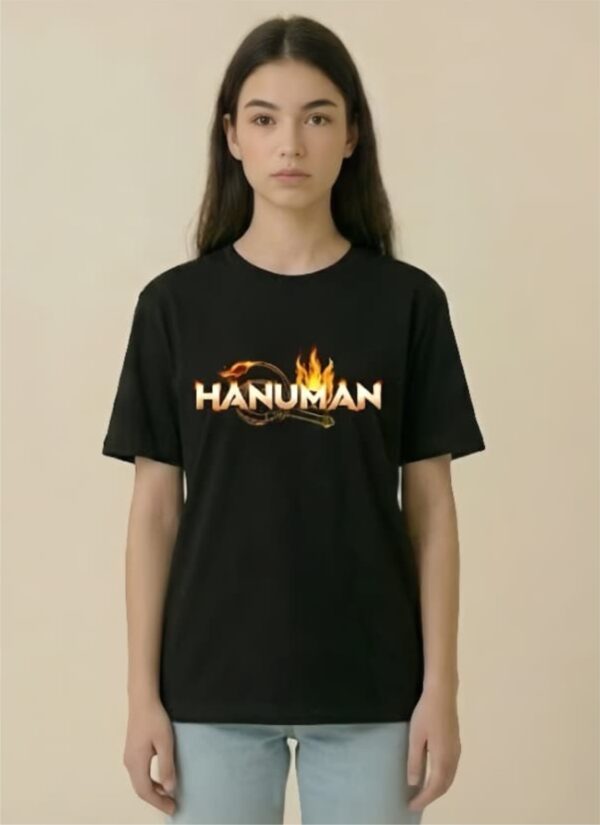 Hanuman Divine Graphic Oversized T Shirt for Women | Black Spiritual Streetwear Back Print T Shirt | Loopknit Cotton 240 GSM | Giftspeaks