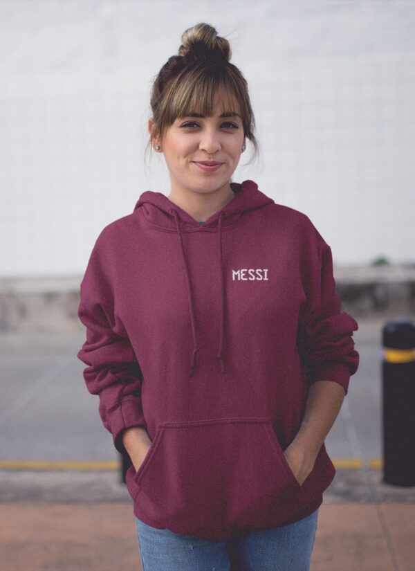 Lionel Messi Graphic Hoodie for Women | Messi 10 Back Print Oversized Hoodie | Maroon Streetwear Football Fan Hoodie | Premium Fleece by giftspeaks