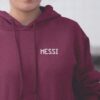 Lionel Messi Graphic Hoodie for Women | Messi 10 Back Print Oversized Hoodie | Maroon Streetwear Football Fan Hoodie | Premium Fleece by giftspeaks