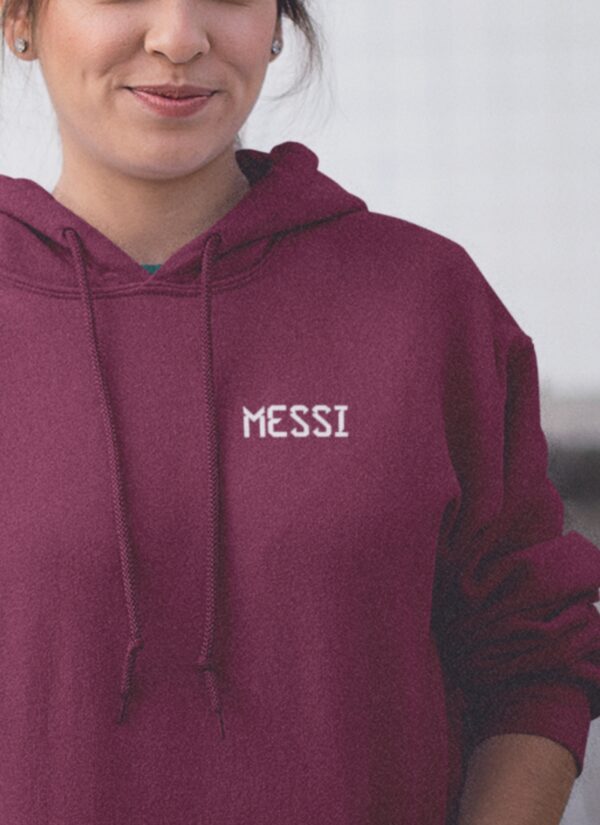 Lionel Messi Graphic Hoodie for Women | Messi 10 Back Print Oversized Hoodie | Maroon Streetwear Football Fan Hoodie | Premium Fleece by giftspeaks
