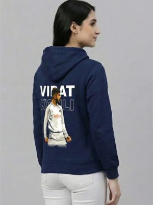 WWIHN_Virat_Kohli_1768043802896_vzo43lva2wv7w58.jpg Women 18 Legend Cricket Printed Hoodie Navy Blue | Stylish Back Print Hoodie for Women | Winter Wear Fleece Hoodie | Casual & Streetwear Hoodie for Girls