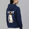 Women 18 Legend Cricket Printed Hoodie Navy Blue | Stylish Back Print Hoodie for Women | Winter Wear Fleece Hoodie | Casual & Streetwear Hoodie for Girls