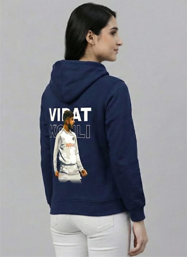Women 18 Legend Cricket Printed Hoodie Navy Blue | Stylish Back Print Hoodie for Women | Winter Wear Fleece Hoodie | Casual & Streetwear Hoodie for Girls
