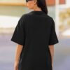 Ratan Tata Motivational Printed Oversized T-Shirt for Women | Premium Loopknit Cotton 240 GSM | Black Oversized T Shirt for Girls | Inspirational Quote Casual Streetwear | by Giftspeaks