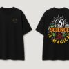 Black Science Graphic Printed Women’s Oversized T-Shirt | “Science Is Magic” Artistic Back Print | Loopknit Fabric 240 GSM | Premium Streetwear Tee – GiftSpeaks