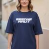Women Oversized Navy Blue Graphic Printed T-Shirt | Street Hip-Hop Back Print | Premium Loopknit Cotton 240 GSM | Trendy Urban Casual Tee