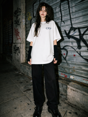 WWIOW_CRISTIANO_RONALDO_1776158426329_don2jvdxo5c7xtx.png Women Oversized White T-Shirt with CR7 Inspired Graphic Print | Premium Loopknit 240 GSM Cotton | Half Sleeve Round Neck Loose Fit Streetwear Tee for Women | Trendy Back Print Casual Oversized T-Shirt