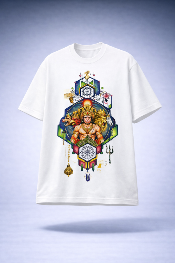 WWIOW_Hanuman_777_1776158474797_vso8rwdekf2bdid.png Womens Oversized White Graphic T-Shirt Spiritual Front Print Casual Wear