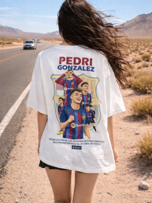 Womens Oversized White Graphic T-Shirt Football Player Back Print Casual Wear