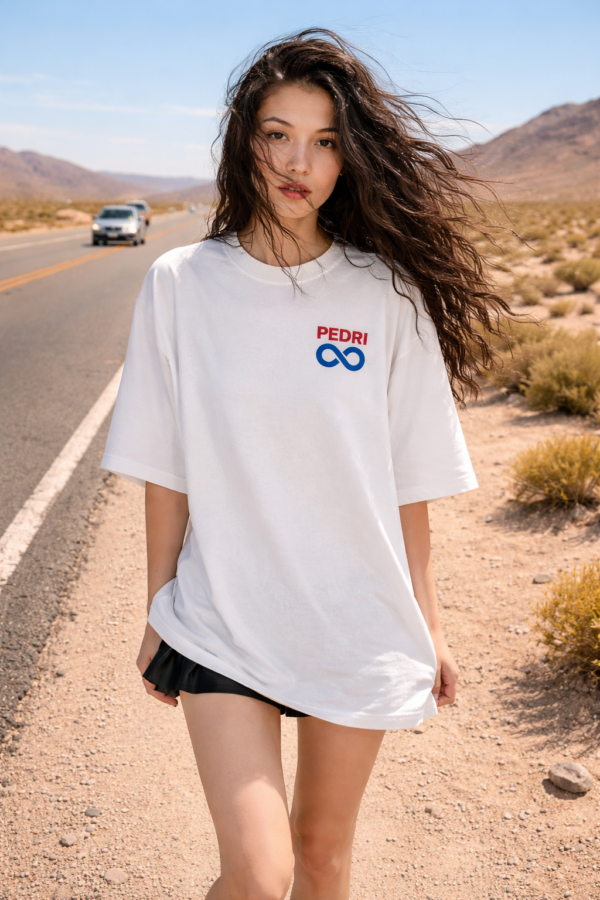 WWIOW_PEDRI_GONZALEZ_1776158373802_780keffkgfsxh24.png Womens Oversized White Graphic T-Shirt Football Player Back Print Casual Wear