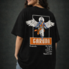 Womens Oversized Black Graphic T-Shirt Mythological Back Print Casual Wear