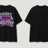 Womens Black Oversized T-Shirt with Trust The Process | Graphic Print | Trendy Casual Streetwear Tee