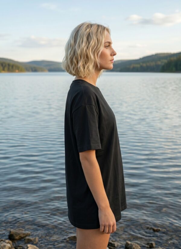 Womens Black Oversized T-Shirt with Trust The Process | Graphic Print | Trendy Casual Streetwear Tee
