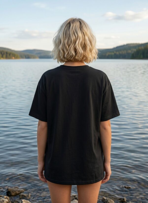 Womens Black Oversized T-Shirt with Trust The Process | Graphic Print | Trendy Casual Streetwear Tee