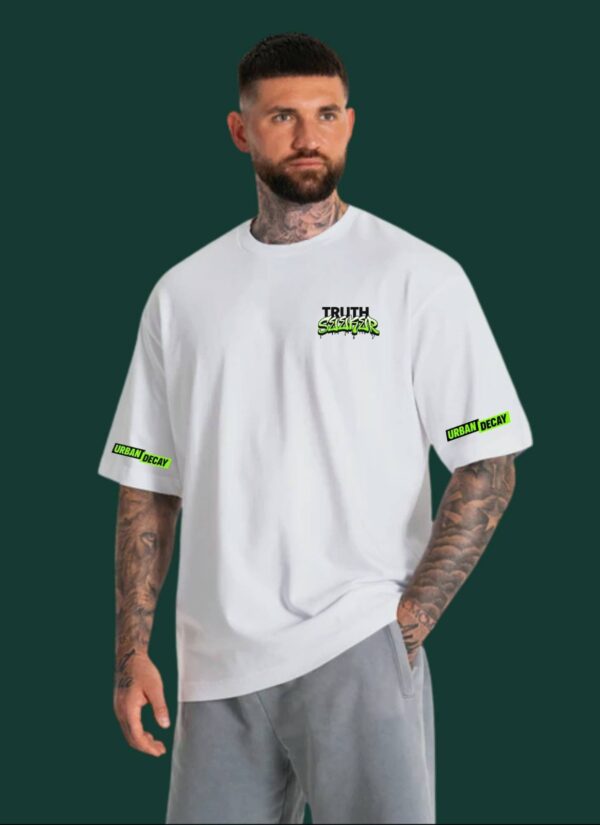 WhatsApp Image 2026-07-18 at 12.03.02 PM Men Oversized Streetwear T-Shirt | Truth Seeker Typography Print | Loopknit 240 GSM Heavyweight Graphic Tee