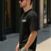 Men's Oversized Black Typography Graphic Printed T-Shirt | Relaxed Fit Round Neck Half Sleeve Casual Streetwear Tee | Trendy Urban Fashion T-Shirt for Daily Wear, Travel, College & Weekend Outfits