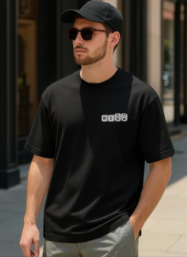 Men's Oversized Black Typography Graphic Printed T-Shirt | Relaxed Fit Round Neck Half Sleeve Casual Streetwear Tee | Trendy Urban Fashion T-Shirt for Daily Wear, Travel, College & Weekend Outfits