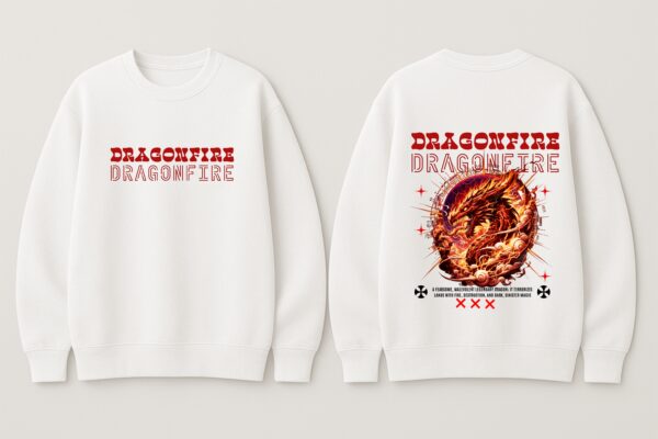 YndgMR_7_HZBW5RHTNZ_2026-01-30_4.jpg Dragonfire Graphic White Sweatshirt for Men | Mythical Dragon Back Print Streetwear Sweatshirt | Premium Fleece 300 GSM | By Giftspeaks