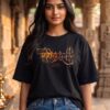 Mahakal Divine Graphic Oversized Black T-Shirt for Men & Women | Spiritual Lord Shiva Back Print | Premium 240 GSM Loopknit Cotton | Unisex Streetwear Devotional Design | Front Sanskrit Typography & Detailed Back Artwork