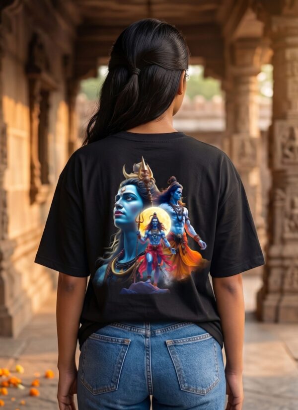 ay0JApp0_UO747BVBZL_2026-04-29_1.jpg Mahakal Divine Graphic Oversized Black T-Shirt for Men & Women | Spiritual Lord Shiva Back Print | Premium 240 GSM Loopknit Cotton | Unisex Streetwear Devotional Design | Front Sanskrit Typography & Detailed Back Artwork