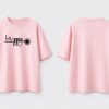 Women Pink Oversized T-Shirt Happy Graphic Print | Premium Loopknit Cotton 240 GSM Casual Streetwear Tee