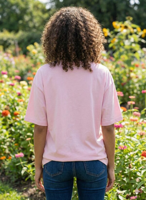 Women Pink Oversized T-Shirt Happy Graphic Print | Premium Loopknit Cotton 240 GSM Casual Streetwear Tee