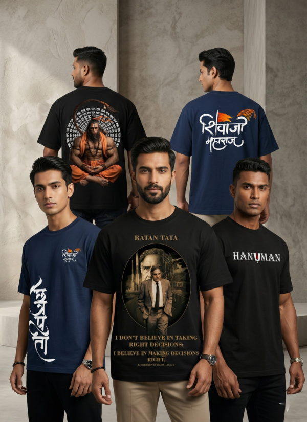 Oversized Graphic Printed T-Shirt Combo for Men Premium Cotton Streetwear Tees (Pack of 3)
