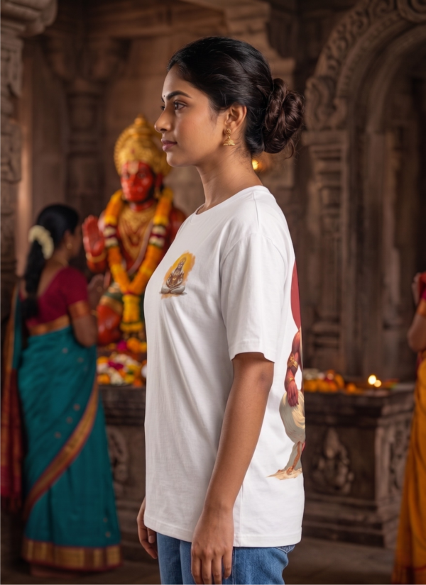 eUA8EZkM_Z2UFYMPF9T_2026-05-08_3.png Unisex Oversized Hanuman Graphic Printed T-Shirt for Men & Women | Spiritual Devotional Back Print Oversized Tee | White Half Sleeve Loose Fit Streetwear T-Shirt | Loopknit 240 GSM Premium Cotton Casual Wear