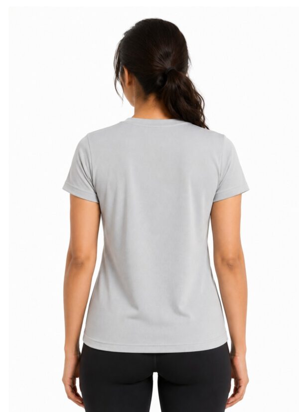 egveger Women's Activewear Meshknit 180 GSM Regular Fit Sports T-Shirt | Quick Dry Gym Workout Running Yoga Training Athletic Tee | Light Grey
