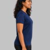 ergvegreg Women's Activewear Meshknit 180 GSM Regular Fit Sports T-Shirt | Quick Dry Gym Workout Running Yoga Training Athletic Tee | Navy Blue