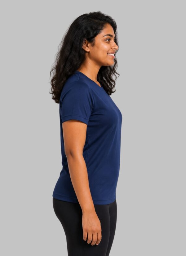 ergvegreg Women's Activewear Meshknit 180 GSM Regular Fit Sports T-Shirt | Quick Dry Gym Workout Running Yoga Training Athletic Tee | Navy Blue