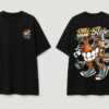 Men's Oversized Black Graphic T-Shirt | Chill & Ride Streetwear Back Print | Loopknit 240 GSM Premium Cotton Tee