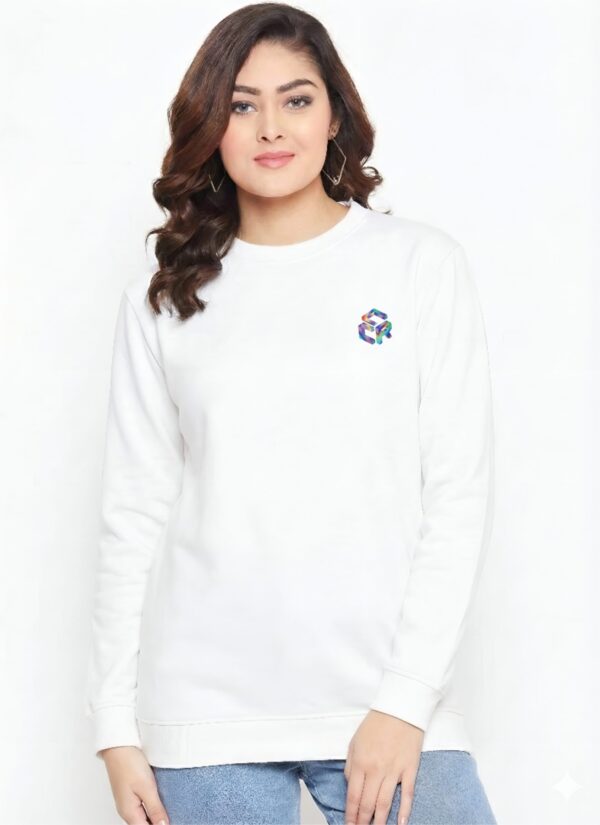 Oversized Sweatshirt for Women | Off Cover Peace Back Print White Upper | Fleece 300 GSM Premium Streetwear Sweatshirt