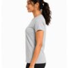 geger Women's Activewear Meshknit 180 GSM Regular Fit Sports T-Shirt | Quick Dry Gym Workout Running Yoga Training Athletic Tee | Light Grey