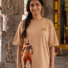 giuBweOQ_1PZVHG3GB4_2026-05-08_1.png Unisex Oversized Hanuman Graphic T-Shirt Spiritual Warrior Design, Beige Cotton Tee