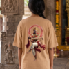 giuBweOQ_KBXE30XA3E_2026-05-08_2.png Unisex Oversized Hanuman Graphic T-Shirt Spiritual Warrior Design, Beige Cotton Tee