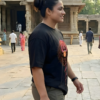 Mahakal Oversized T-Shirt for Women | Lord Shiva Trishul Back Print Black Tee | Loopknit 240 GSM Premium Cotton