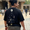 Mahakal Oversized T-Shirt for Women | Lord Shiva Trishul Back Print Black Tee | Loopknit 240 GSM Premium Cotton